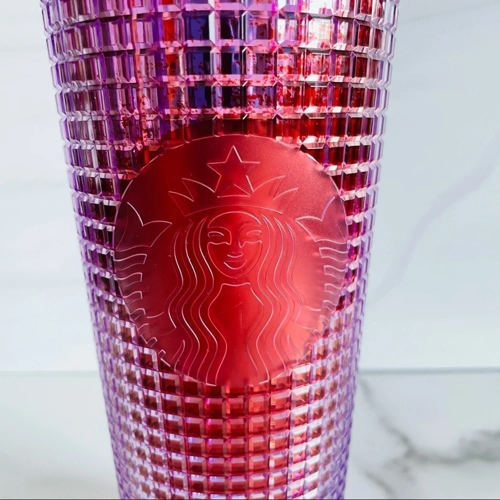 Starbucks Summer 2021 Pink/Purple Ombré Grid Vente Tumbler- 24oz